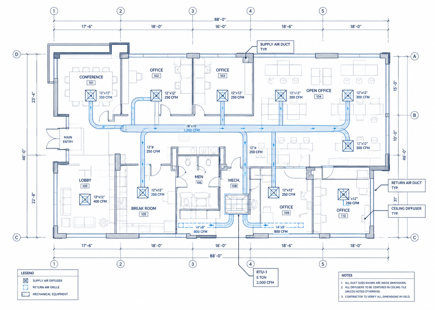 Commercial mechanical HVAC system design