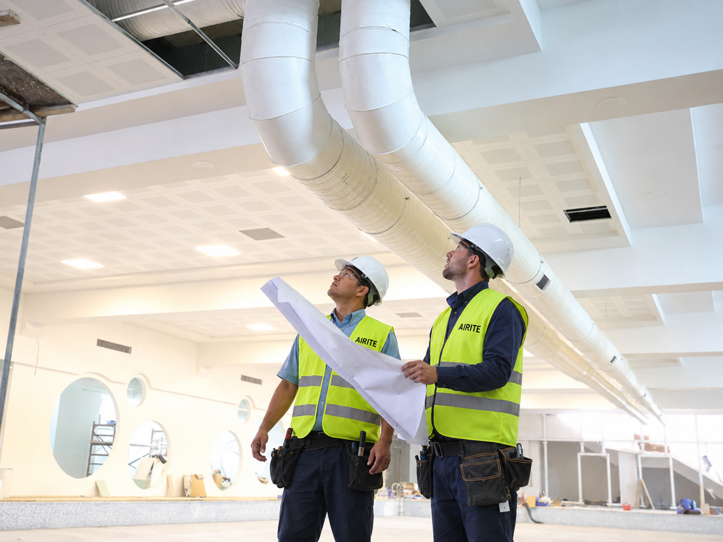 Commercial mechanical HVAC installation and construction work