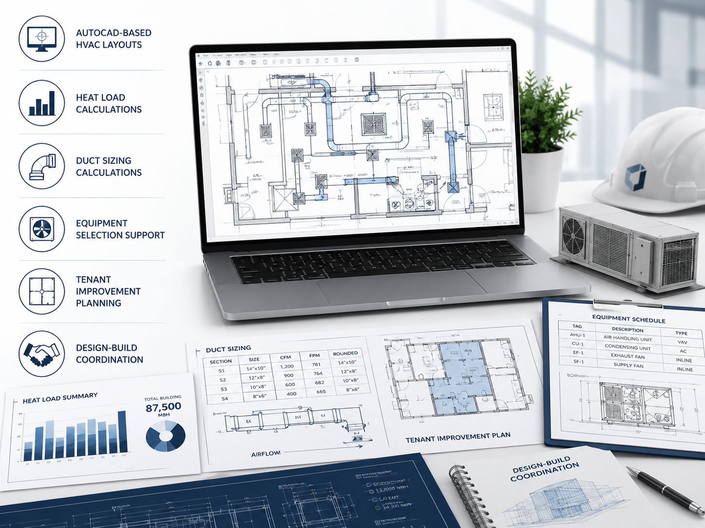 Commercial mechanical HVAC load calculations and system design